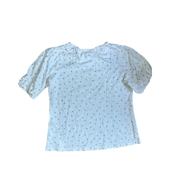 Boden Women’s White T Shirt with Gold Polka Dots Size 6 - Picture 5 of 5